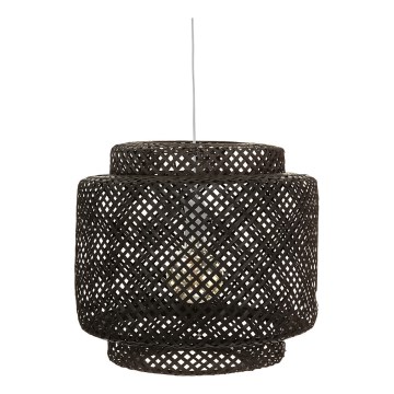 Atmosphera - Lustr na lanku LIBY 1xE27/40W/230V bambus/černá