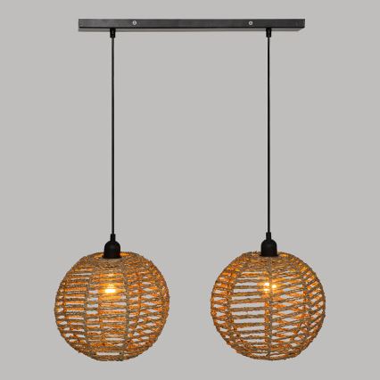 Atmosphera - Lustr na lanku RANA 2xE27/40W/230V ratan
