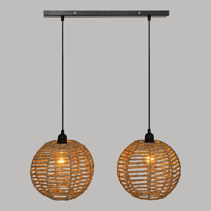 Atmosphera - Lustr na lanku RANA 2xE27/40W/230V ratan
