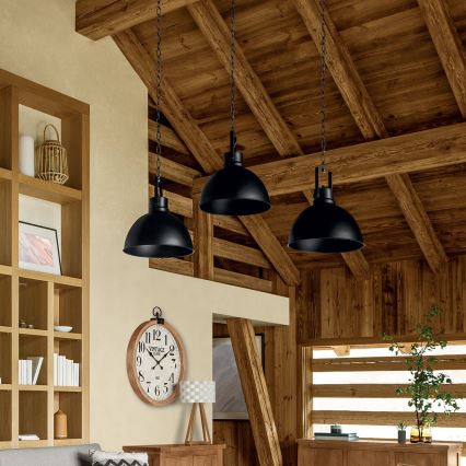 Atmosphera - Lustr na řetězu BASALT 1xE27/25W/230V černá