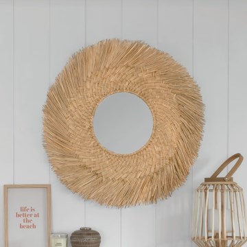 Atmosphera - Nástěnné zrcadlo AEL pr. 80 cm rákos