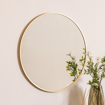 Atmosphera - Nástěnné zrcadlo ALICE pr. 70 cm zlatá