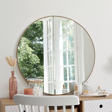 Atmosphera - Nástěnné zrcadlo ALICE pr. 76 cm zlatá
