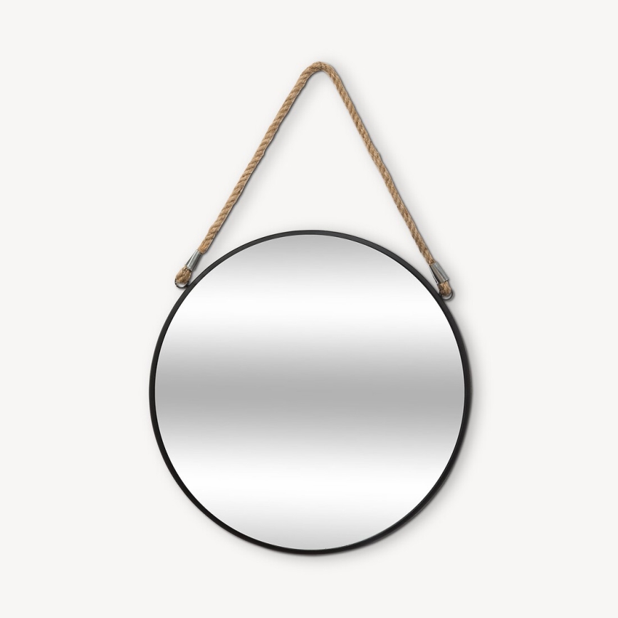 Atmosphera - Nástěnné zrcadlo EDEN pr. 38 cm černá