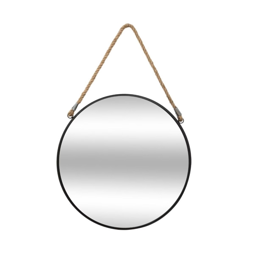 Atmosphera - Nástěnné zrcadlo EDEN pr. 38 cm černá