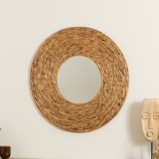 Atmosphera - Nástěnné zrcadlo LORENA pr. 75 cm vodní hyacint