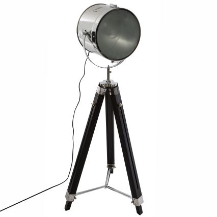 Atmosphera - Stojací lampa EBOR 1xE27/25W/230V borovice/lesklý chrom