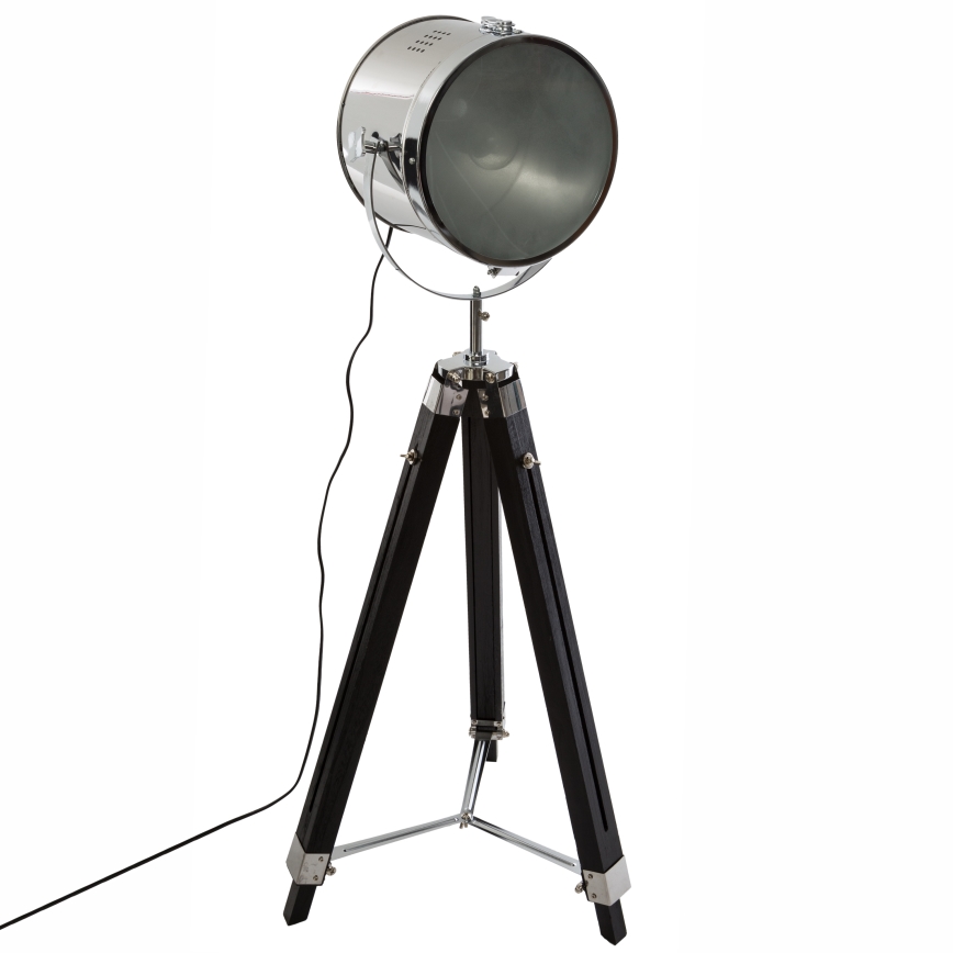 Atmosphera - Stojací lampa EBOR 1xE27/25W/230V borovice/lesklý chrom