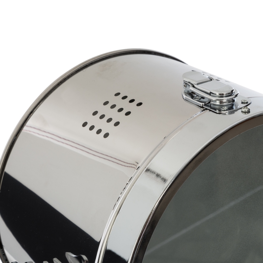 Atmosphera - Stojací lampa EBOR 1xE27/25W/230V borovice/lesklý chrom