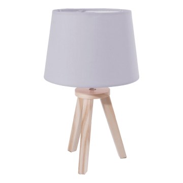 Atmosphera - Stolní lampa TRIPOD 1xE14/40W/230V borovice/šedá