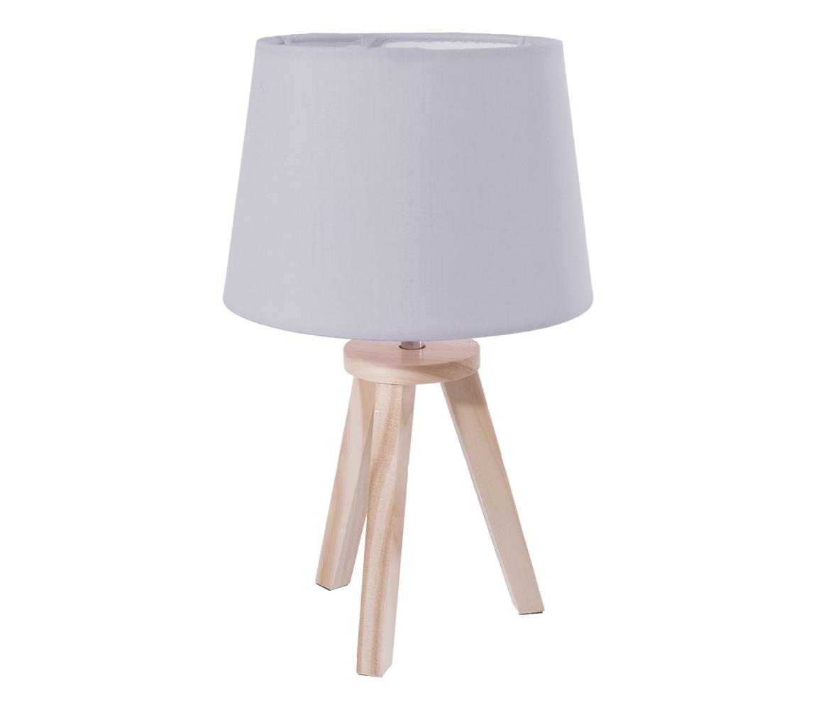 Atmosphera - Stolní lampa TRIPOD 1xE14/40W/230V borovice/šedá 127252B