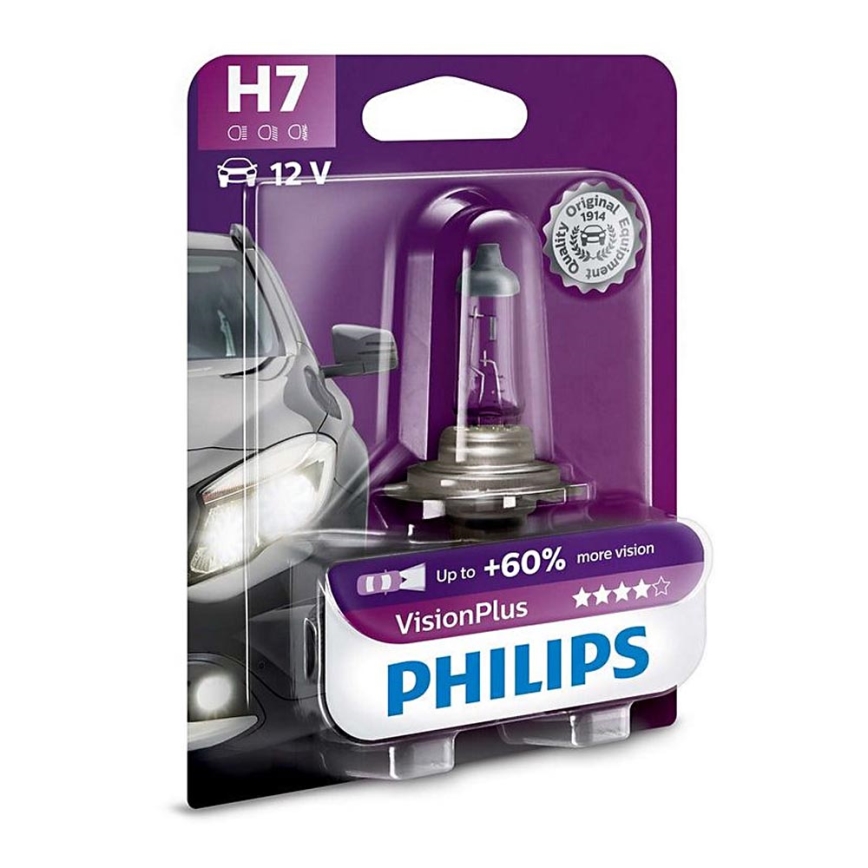 Autožárovka Philips VISIONPLUS 12972VPB1 H7 PX26d/55W/12V