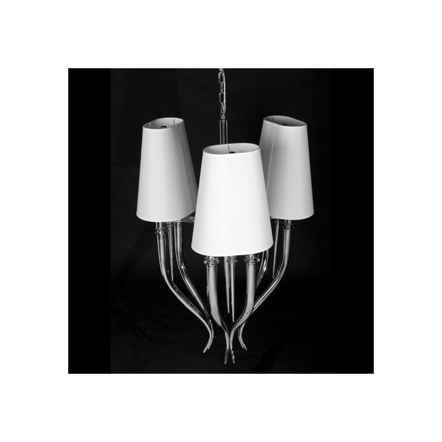 Azzardo AZ0028 - Lustr na řetězu DIABLO 6xE14/11W/230V bílá