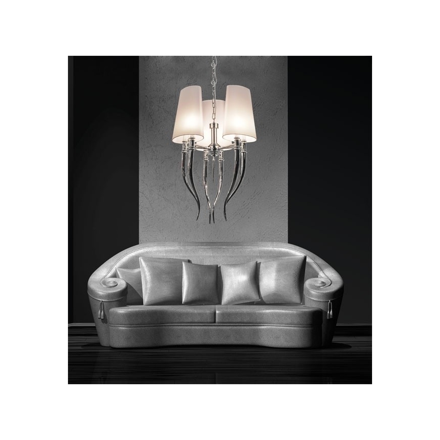 Azzardo AZ0028 - Lustr na řetězu DIABLO 6xE14/11W/230V bílá