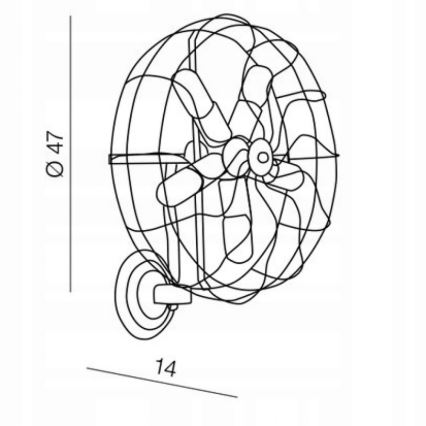 Azzardo AZ1349 - Nástěnné svítidlo FAN 5xE27/60W/230V