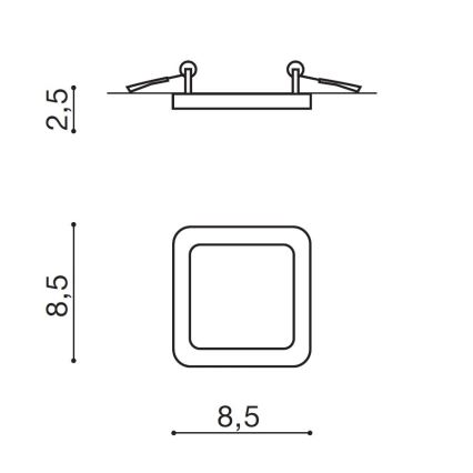 Azzardo AZ2833 - LED Koupelnové podhledové svítidlo SLIM 1xLED/6W/230V IP44