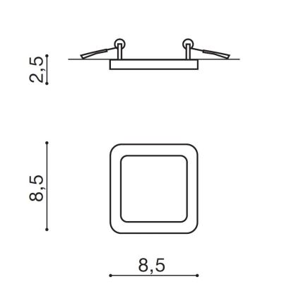 Azzardo AZ2833 - LED Koupelnové podhledové svítidlo SLIM LED/6W/230V IP44 CRI 90