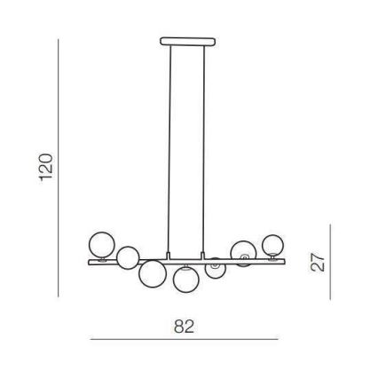 Azzardo AZ4406 - Lustr na lanku SYBILLA 7xG9/25W/230V černá