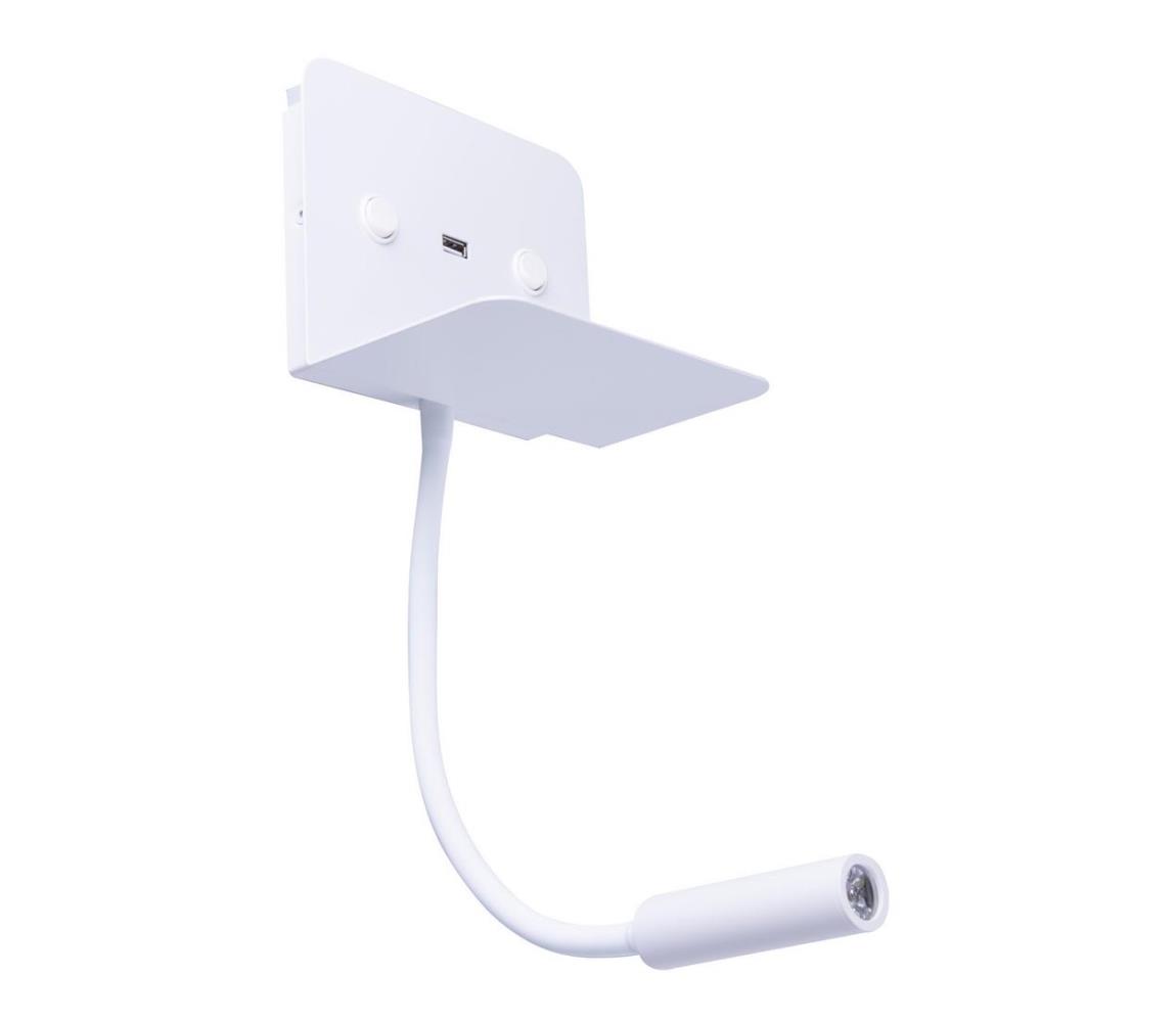 Azzardo Azzardo AZ4417 - LED Nástěnné lampička s poličkou VERA 1xLED/5W/230V + 1xLED/6W AZ4417