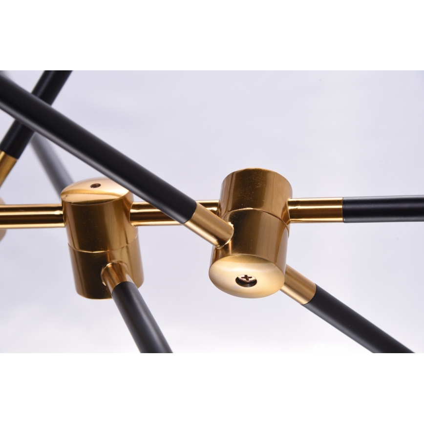 Azzardo AZ4700 - Lustr na tyči SOLEN 6xG9/30W/230V černá/zlatá