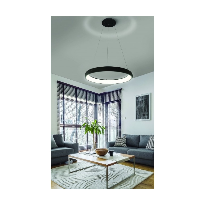 Azzardo AZ5063 - LED Stmívatelný lustr na lanku ANTONIO LED/50W/230V černá + dálkové ovládání