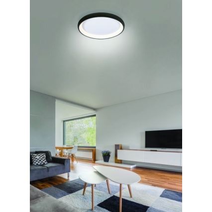 Azzardo AZ5075 - LED Stmívatelné stropní svítidlo ANTONIO LED/80W/230V černá + dálkové ovládání