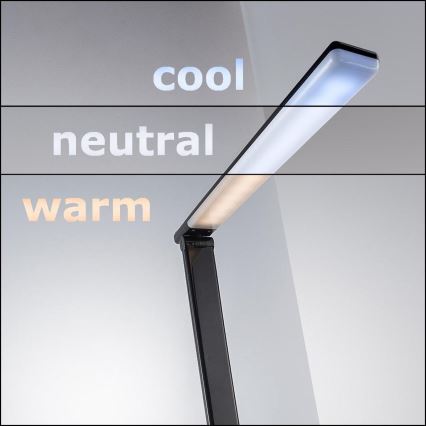 B.K. Licht 1004 - LED Stmívatelná dotyková stolní lampa s USB LED/5W/230V černá