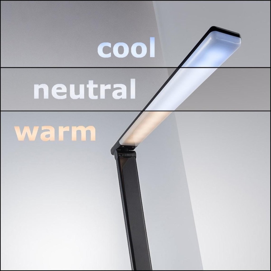 B.K. Licht 1004 - LED Stmívatelná dotyková stolní lampa s USB LED/5W/230V černá