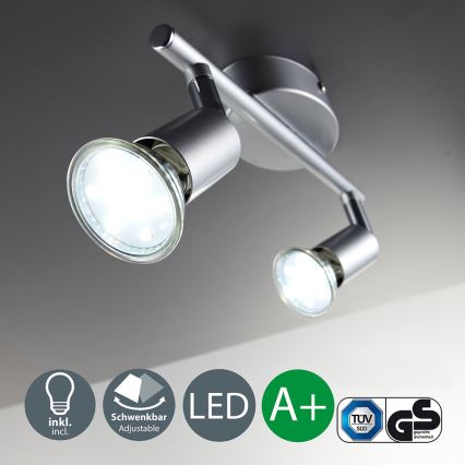 B.K.Licht 30-01-02-T - LED Bodové svítidlo ESENTIALS 2xGU10/3W/230V 3000K