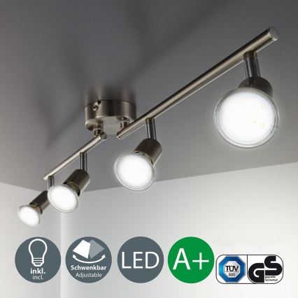 B.K.Licht BKL1024 - LED Bodové svítidlo ESENTIALS 4xGU10/3W/230V 3000K