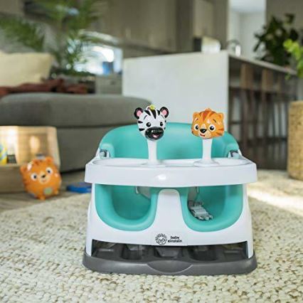 Baby Einstein - Podsedák na jídelní židli s 2 hračkami 2v1 DINE&DISCOVER
