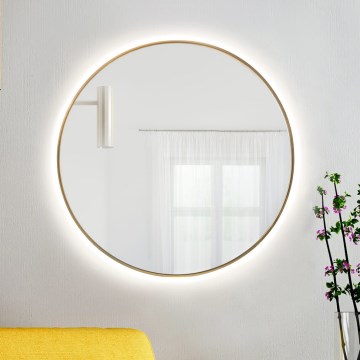 Baltica Design - LED Koupelnové nástěnné zrcadlo s podsvícením BRIGHT LED/15W/230V 3000K pr. 80 cm IP65 zlatá