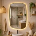 Baltica Design - LED Koupelnové nástěnné zrcadlo s podsvícením STONE CALM LED/15W/230V 2700K 90x60 cm IP65 zlatá
