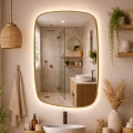 Baltica Design - LED Koupelnové nástěnné zrcadlo s podsvícením STONE CALM LED/15W/230V 4500K 90x60 cm IP65 zlatá