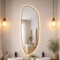 Baltica Design - LED Koupelnové nástěnné zrcadlo s podsvícením STONE FLUID LED/15W/230V 2700K 155x50 cm IP65 černá
