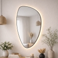 Baltica Design - LED Koupelnové nástěnné zrcadlo s podsvícením STONE FLUID LED/15W/230V 2700K 92x55 cm IP65 černá