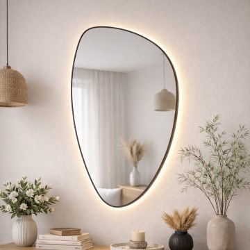 Baltica Design - LED Koupelnové nástěnné zrcadlo s podsvícením STONE FLUID LED/15W/230V 2700K 92x55 cm IP65 černá