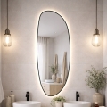 Baltica Design - LED Koupelnové nástěnné zrcadlo s podsvícením STONE FLUID LED/15W/230V 4500K 155x50 cm IP65 černá