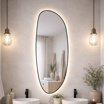 Baltica Design - LED Koupelnové nástěnné zrcadlo s podsvícením STONE FLUID LED/15W/230V 4500K 155x50 cm IP65 černá
