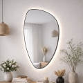 Baltica Design - LED Koupelnové nástěnné zrcadlo s podsvícením STONE FLUID LED/15W/230V 4500K 92x55 cm IP65 černá