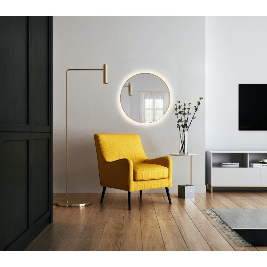 Baltica Design - LED Koupelnové nástěnné zrcadlo s podsvícením BRIGHT LED/15W/230V 3000K pr. 80 cm IP65 zlatá