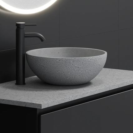 BATH DELUXE 06-039-19-23-00 - Umyvadlo na desku BERGEN pr. 39 cm beton/šedá