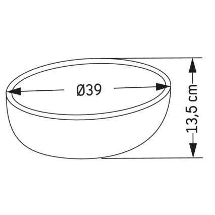 BATH DELUXE 06-039-19-23-00 - Umyvadlo na desku BERGEN pr. 39 cm beton/šedá
