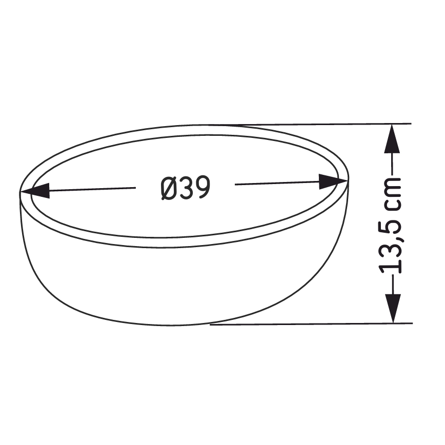 BATH DELUXE 06-039-19-23-00 - Umyvadlo na desku BERGEN pr. 39 cm beton/šedá
