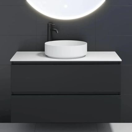 BATH DELUXE 06-040-16-01-00 - Umyvadlo na desku LJORDAL pr. 40 cm nerezová ocel/matná bílá