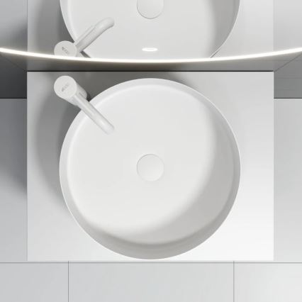 BATH DELUXE 06-040-16-01-00 - Umyvadlo na desku LJORDAL pr. 40 cm nerezová ocel/matná bílá