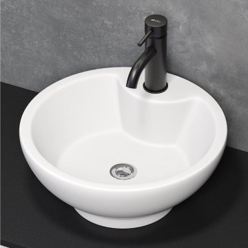 BATH DELUXE 06-045-11-11-00 - Umyvadlo na desku DRAMMEN pr. 40,1 cm keramika/lesklá bílá