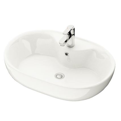 BATH DELUXE 06-060-08-11-00 - Umyvadlo na desku TROMSO 59,5x41 cm keramika/lesklá bílá