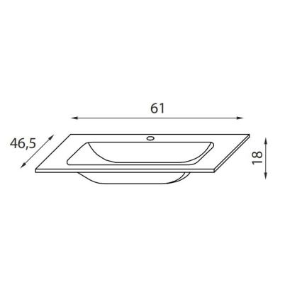BATH DELUXE 06-060-60-11-01 - Zápustné umyvadlo CHICAGO 61x46,5 cm lesklá bílá