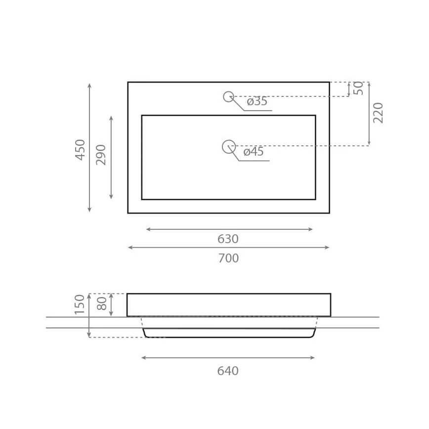 Bathco 0023 - Zápustné umyvadlo MANCHESTER 70x45 cm porcelán/bílá